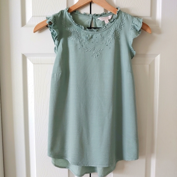 LC Lauren Conrad Tops - LC Lauren Conrad Embroidered Ruffle Tank